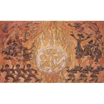 刘绍荟国画人物火童之尾字画之家