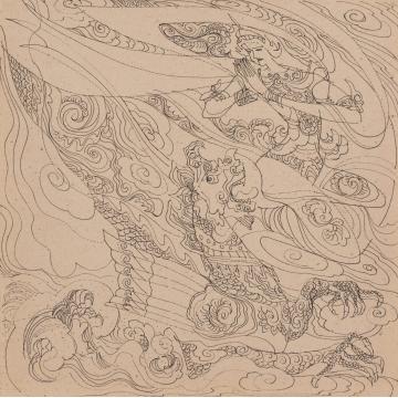 刘绍荟国画山水召树屯之四字画之家