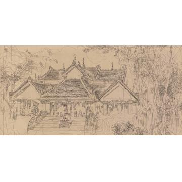 刘绍荟国画山水勐龙缅寺字画之家