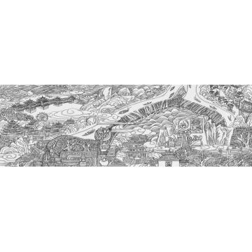 刘绍荟国画山水壁画白描稿之三桂林民族文化字画之家