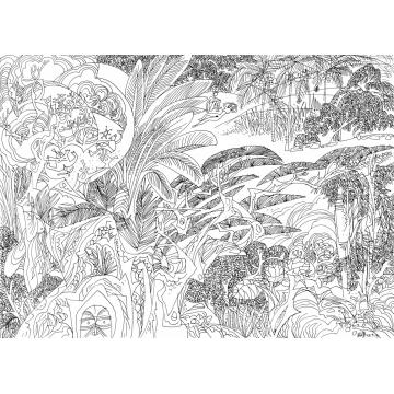 刘绍荟国画山水即兴 森林情侣字画之家