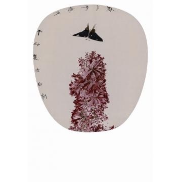 边平山国画花鸟团扇-风信子系列字画之家