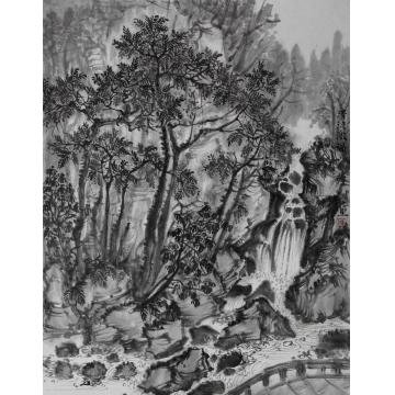 李志坚国画山水清泉字画之家