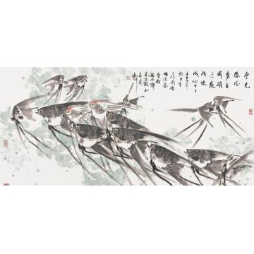 吴学斌国画花鸟争先恐后字画之家
