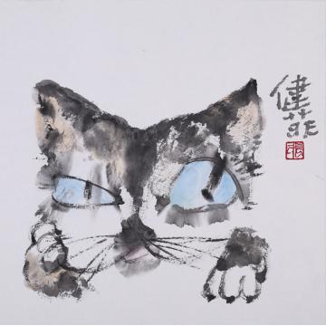 张健菲国画动物猫字画之家