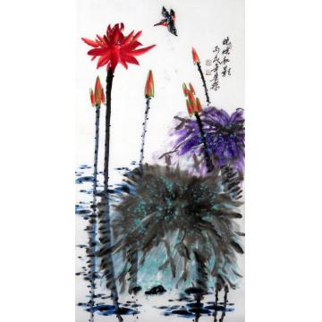 白世杰国画花鸟晚烟秋影字画之家