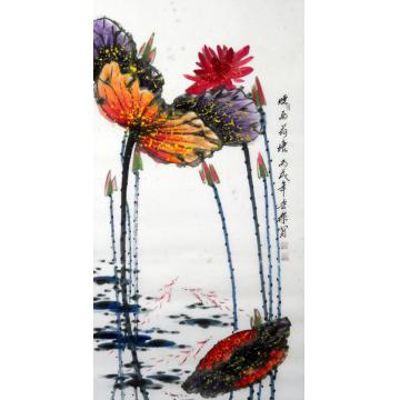 白世杰国画花鸟烟雨荷塘字画之家