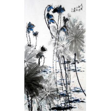 白世杰国画花鸟荷塘秋色字画之家