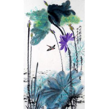 白世杰国画花鸟秋荷听雨声字画之家