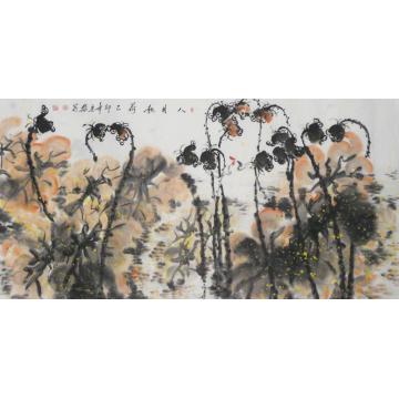 白世杰国画花鸟八月秋荷字画之家