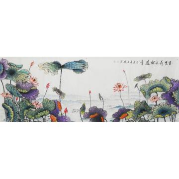白世杰国画花鸟百里荷花飘远香字画之家