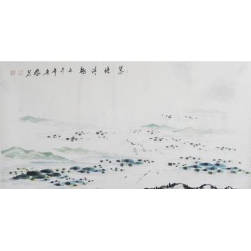 白世杰国画花鸟草塘荷曲字画之家