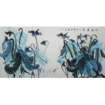 白世杰国画花鸟风动莲塘字画之家
