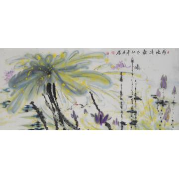 白世杰国画花鸟荷塘清韵字画之家