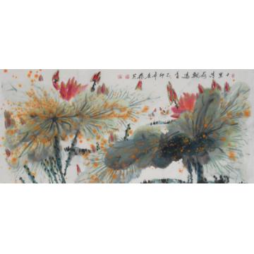 白世杰国画花鸟十里清荷飘远香字画之家