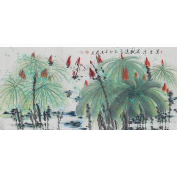 白世杰国画花鸟万里清荷飘远香字画之家