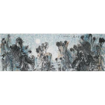 白世杰国画花鸟雪中飞舞月下逢字画之家