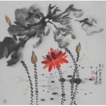 白世杰国画花鸟出水芙蓉字画之家