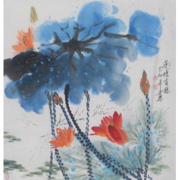 白世杰国画花鸟莲荷有鱼字画之家