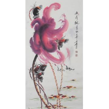 白世杰国画花鸟彩荷飘香字画之家