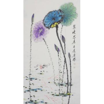 白世杰国画花鸟草塘思春字画之家
