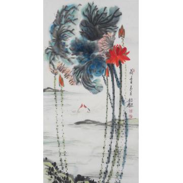 白世杰国画花鸟荷塘秋色字画之家