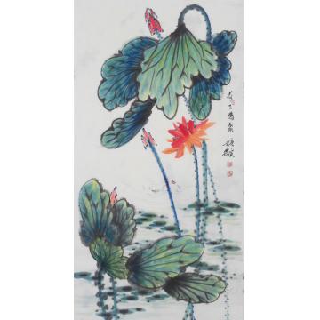 白世杰国画花鸟荷下鸭聚字画之家