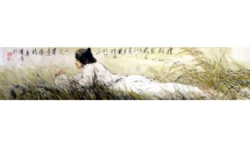 王国栋国画人物读秋图字画之家