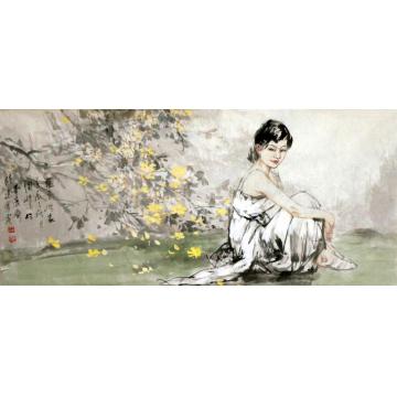 王国栋国画人物花落谁家字画之家