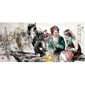 王国栋国画人物谈心字画之家