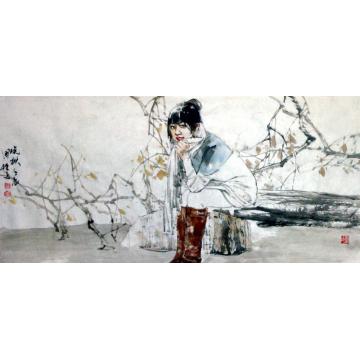王国栋国画人物晚秋字画之家
