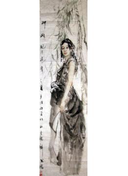 王国栋国画人物柳艳图字画之家