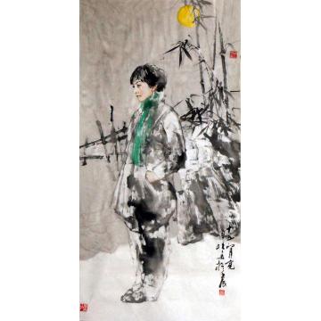 王国栋国画人物十五的月亮字画之家