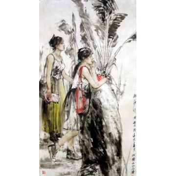 王国栋国画人物踏沙行字画之家