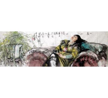 王国栋国画人物小憩字画之家