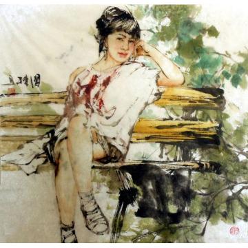 王国栋国画人物无题字画之家