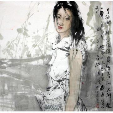 王国栋国画人物手拈柳字画之家