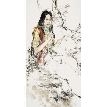 王国栋国画人物写秋图字画之家
