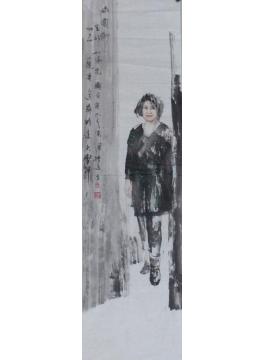 王国栋国画人物白窗纱字画之家