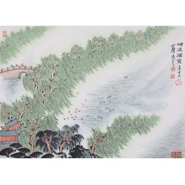 沈明权国画山水西湖柳浪闻莺字画之家
