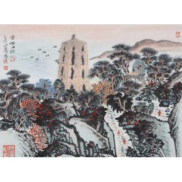 沈明权国画山水西湖雷峰夕照字画之家