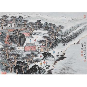 沈明权国画山水西湖南屏晚钟字画之家