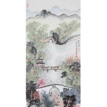 沈明权国画山水西湖十景曲院风荷字画之家