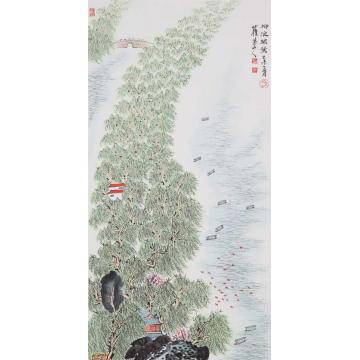 沈明权国画山水西湖十景柳浪闻莺字画之家