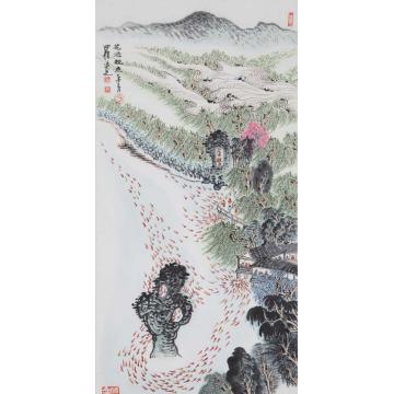 沈明权国画山水西湖十景花港观鱼字画之家