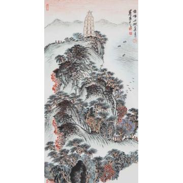 沈明权国画山水西湖十景雷峰夕照字画之家