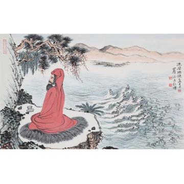 沈明权国画人物达摩面壁字画之家
