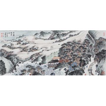 沈明权国画山水松壑听泉字画之家