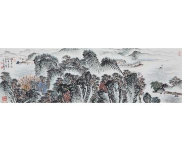 沈明权国画山水富春隐逸图字画之家