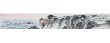 沈明权国画山水一帆风顺图字画之家